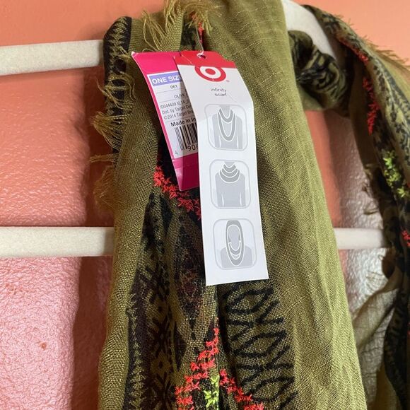 NWT Xhilaration Olive Bohemian Infinity Scarf - Picture 5 of 5